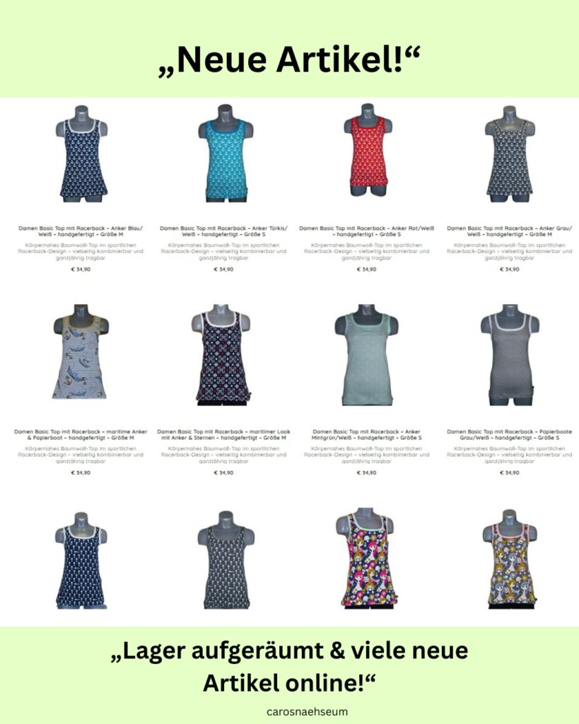 Handgemachte Damen Basic Tops