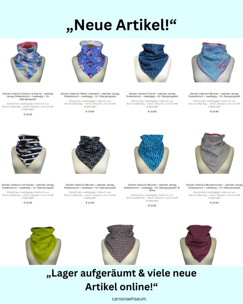 Damen Halstücher bunt handgenäht